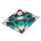 Navy Blue Blauwgroen witte marmer Marokkaanse moza Tegeltje (Zijkant)