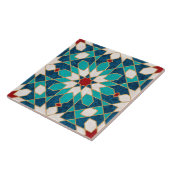 Navy Blue Blauwgroen witte marmer Marokkaanse moza Tegeltje (Zijkant)