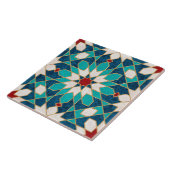 Navy Blue Blauwgroen witte marmer Marokkaanse moza Tegeltje (Zijkant)