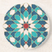 Navy Blue Blauwgroen witte marmer Marokkaanse moza Zandsteen Onderzetter (Voorkant)