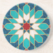 Navy Blue Blauwgroen witte marmer Marokkaanse moza Zandsteen Onderzetter (Voorkant)