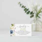 Navy Blue Bloemen Boeken voor Baby Boy Kaart (Staand voorkant)
