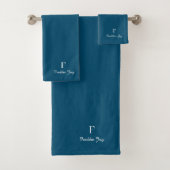 Navy Blue Blueminimalist stijlvol Bad Handdoek (Insitu)