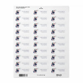 Navy Blue & Blush Bloem Retouradres Etiket (Full Sheet)