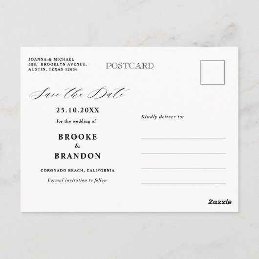 Navy Blue Blush Bourgogne Geometrische Save the Da Briefkaart (Achterkant)