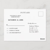 Navy Blue Blush Bourgogne Goud Geometrische RSVP P Briefkaart (Achterkant)