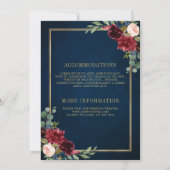 Navy Blue Blush Burgundy Gold Geometric Weddenscha Kaart (Achterkant)