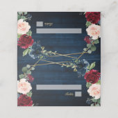 Navy Blue Blush Burgundy Gold Geometric Weddenscha Plaatskaartje (Buitenkant ongevouwen)