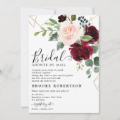 Navy Blue Blush Burgundy Vrijgezellenfeest per pos Kaart (Voorkant)