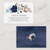 Navy Blue & Blush Display Shower Informatiekaartje (Voorkant / Achterkant)