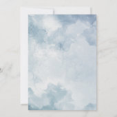 Navy Blue Blush Dusty Floral Gold Lijst Wedding Kaart (Achterkant)