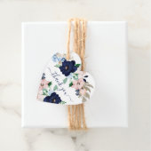 Navy Blue Blush Floral Baby shower Favor Gift Labe Bedankjes Labels (In situ)