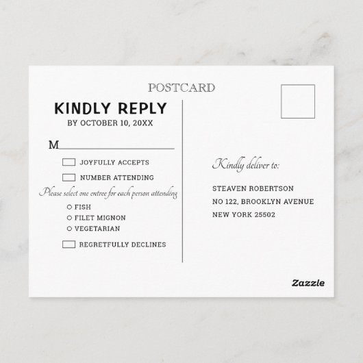 Navy Blue Blush Floral Rustic String Light RSVP Briefkaart (Achterkant)