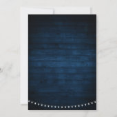 Navy Blue Blush Floral String Light Vrijgezellenfe Kaart (Achterkant)