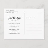 Navy Blue Blush Floral Wedding Save the Date Aankondigingskaart (Achterkant)