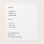 NAVY BLUE BLUSH GARDEN THUIS BED & BREAKFAST VISITEKAARTJE (Binnenkant ongevouwen)