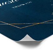 Navy Blue Blush Geometric Sign Guestbook Poster (Hoek)