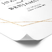 Navy Blue Blush Geometric Weddenschap Welkom Poster (Hoek)