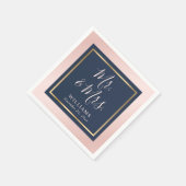 Navy Blue Blush Gold Mr en Mrs Wedding Servet (Hoek)