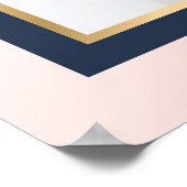 Navy Blue Blush Gold Photo Weduwen Welkomstteken Poster (Hoek)