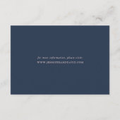 Navy Blue Blush Gold Wedding Hotel Accommodatie Informatiekaartje (Achterkant)