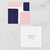 Navy Blue Blush-minimaliskleurenblok Notitiekaartje (Voorkant / Achterkant)