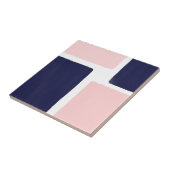Navy Blue Blush-minimaliskleurenblok Tegeltje (Zijkant)