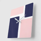 Navy Blue Blush-minimaliskleurenblok Vierkante Klok (Hoek)