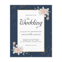 Navy Blue Blush Pink budget Weddenschap Fly