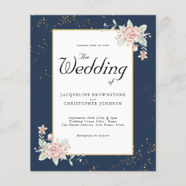Navy Blue Blush Pink budget Weddenschap Fly Flyer