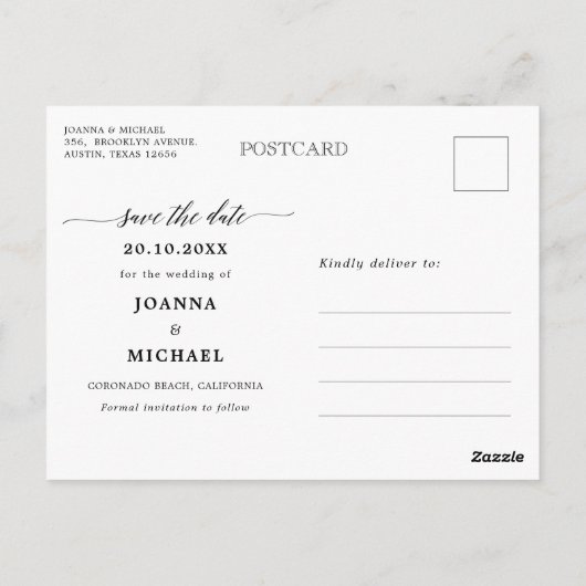 Navy Blue Blush Pink Burgundy Foto bewaart de datu Briefkaart (Achterkant)