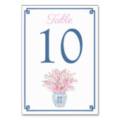 Navy Blue & Blush Pink Chinoiserie Chic Wedding Kaart (Voorkant)
