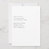 Navy Blue & Blush Pink Floral Gradual Party Kaart (Achterkant)