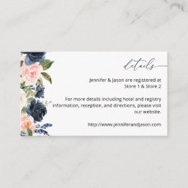 Navy Blue & Blush Pink Floral SM Enclosure Kaart
