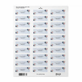 Navy Blue & Blush Pink Retour Adreslabel Etiket (Full Sheet)