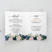 Navy Blue Blush Pink Rose Boho All in one Weddensc (Binnen)