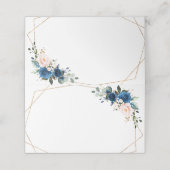 Navy Blue Blush Pink Rose Boho Geometric Wedding Plaatskaartje (Buitenkant ongevouwen)