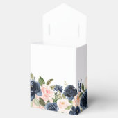 Navy Blue Blush Pink Rose Boho Wedding Bedankdoosjes (Geopend)