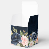 Navy Blue Blush Pink Rose Boho Wedding Bedankdoosjes (Geopend)