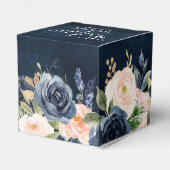 Navy Blue Blush Pink Rose Boho Wedding Bedankdoosjes (Achterkant)