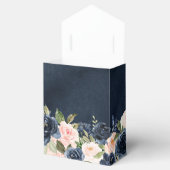 Navy Blue Blush Pink Rose Boho Wedding Bedankdoosjes (Geopend)