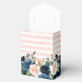 Navy Blue Blush Pink Rose Boho Wedding Bedankdoosjes (Geopend)