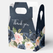 Navy Blue Blush Pink Rose Boho Wedding Bedankdoosjes (Geopend)