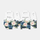Navy Blue Blush Pink Rose Boho Wedding Bedankdoosjes (Uitgevouwen)