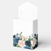 Navy Blue Blush Pink Rose Boho Wedding Bedankdoosjes (Geopend)