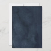 Navy Blue Blush Pink Rose Boho Wedding Kaart (Achterkant)