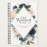 Navy Blue Blush Pink Rose Boho Wedding Planner<br><div class="desc">Mooie bloemenboho weddingplanner heeft handgeschilderde waterverf bloemengraphics / rozen in rijke tinten van marineblauw en blush roze / perzik en charmante letterstijl lettertype. Neem contact met mij op voor hulp bij maatwerk of als u een ander product met dit ontwerp nodig hebt.</div>