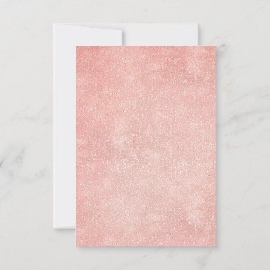 Navy Blue Blush Pink Rose Boho Wedding RSVP (Achterkant)