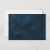 Navy Blue Blush Pink Rose Boho Wedding RSVP Kaartje (Achterkant)