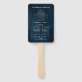 Navy Blue Blush Pink Rose Botanical Handwaaier (Achterkant)